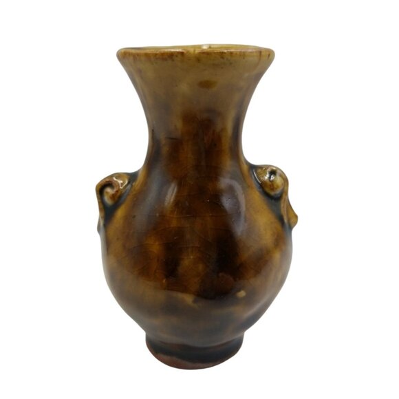 Hand-Carved Japanese Ceramic Vase 3.25 Inches Tall - Picture 8 of 12